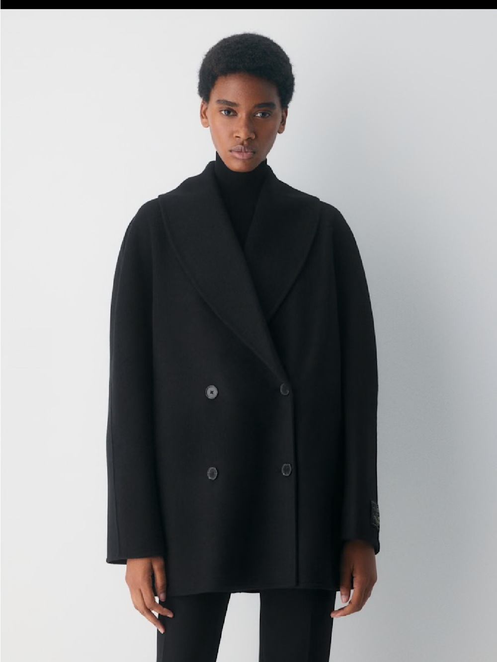 Aritzia Black “The Mezzanine Double-Faced Coat - Luxe (Re)Wool”